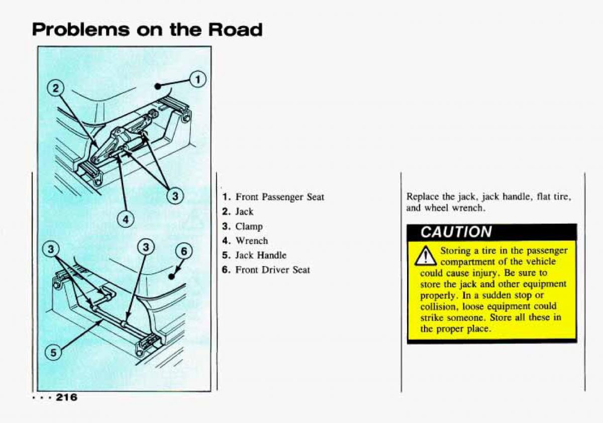 Chevrolet Tracker owners manual / page 218