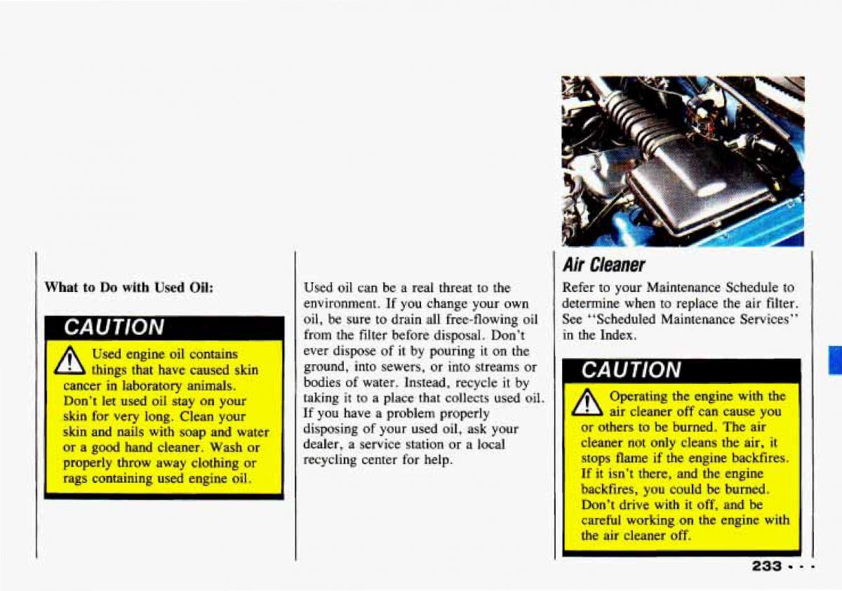 Chevrolet Tracker owners manual / page 235