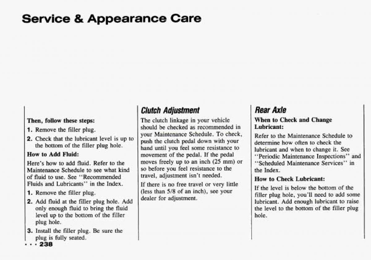 Chevrolet Tracker owners manual / page 240