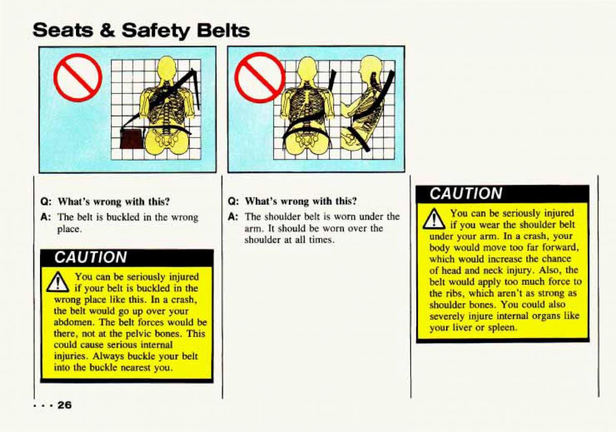 Chevrolet Tracker owners manual / page 28