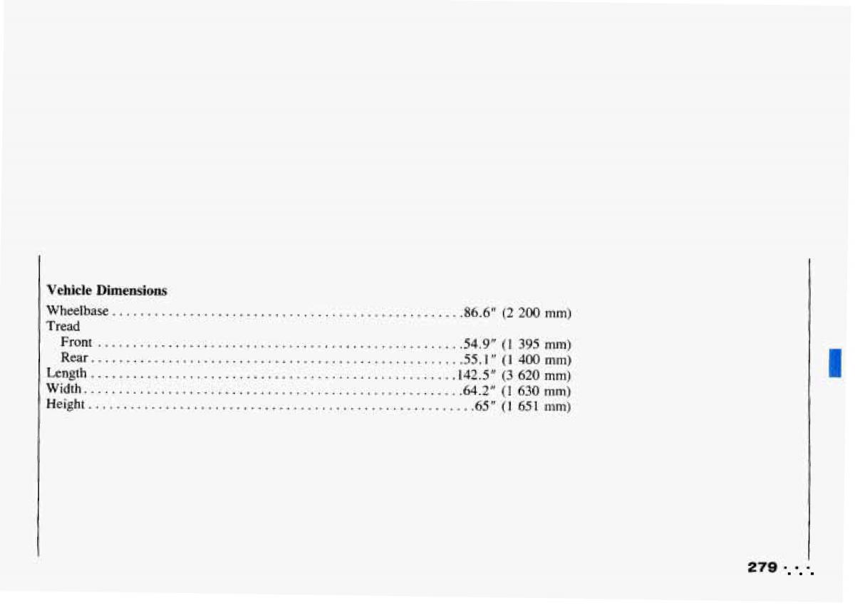 Chevrolet Tracker owners manual / page 281