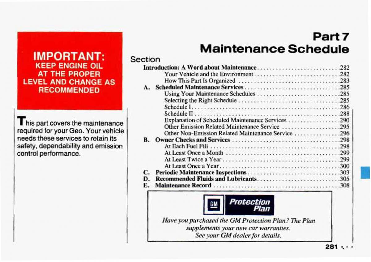 Chevrolet Tracker owners manual / page 283