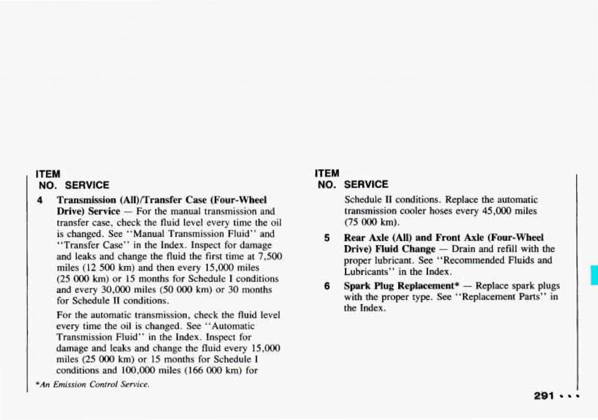 Chevrolet Tracker owners manual / page 293