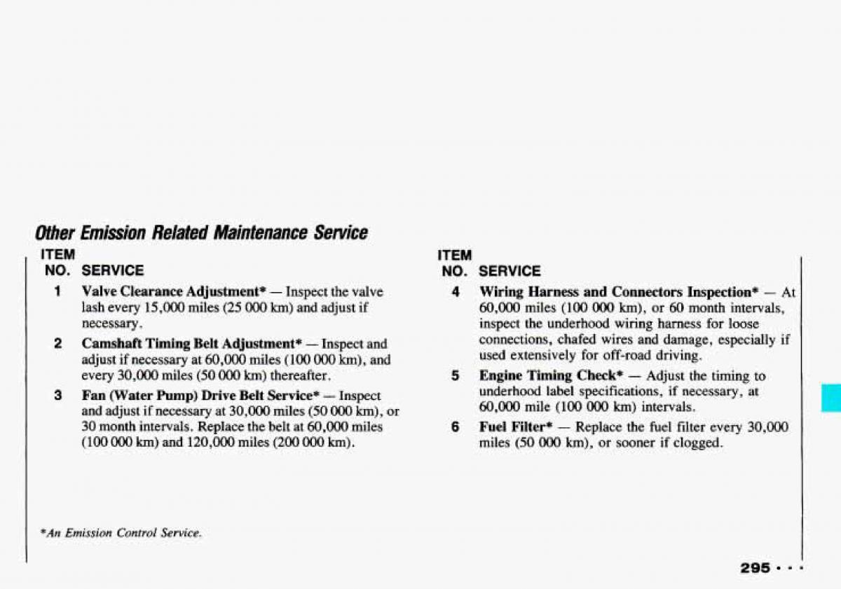 Chevrolet Tracker owners manual / page 297