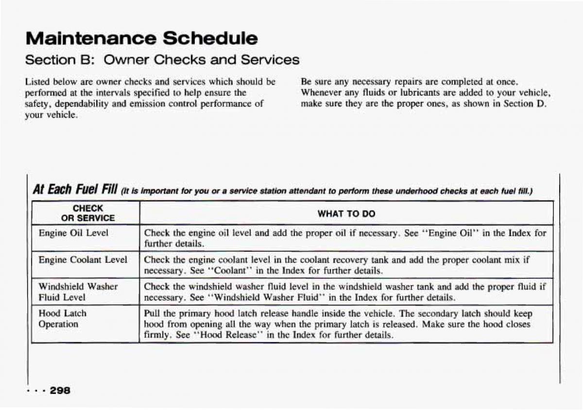 Chevrolet Tracker owners manual / page 300