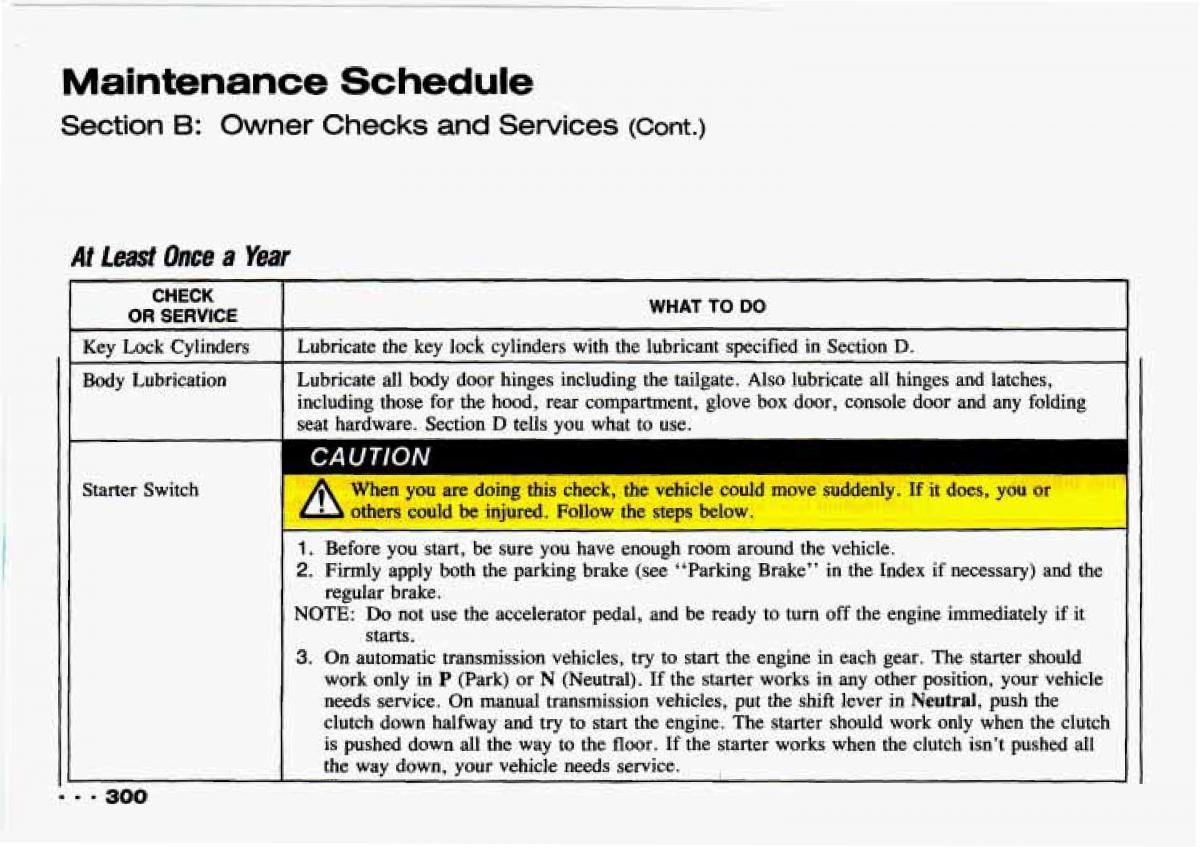 Chevrolet Tracker owners manual / page 302