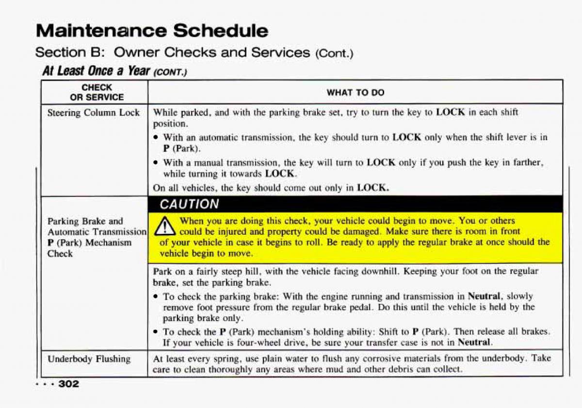 Chevrolet Tracker owners manual / page 304