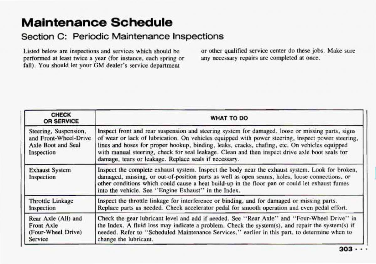 Chevrolet Tracker owners manual / page 305