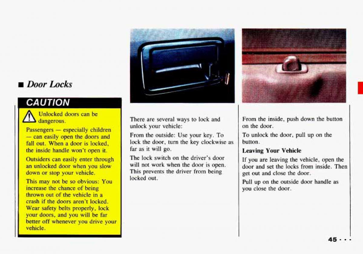 Chevrolet Tracker owners manual / page 47