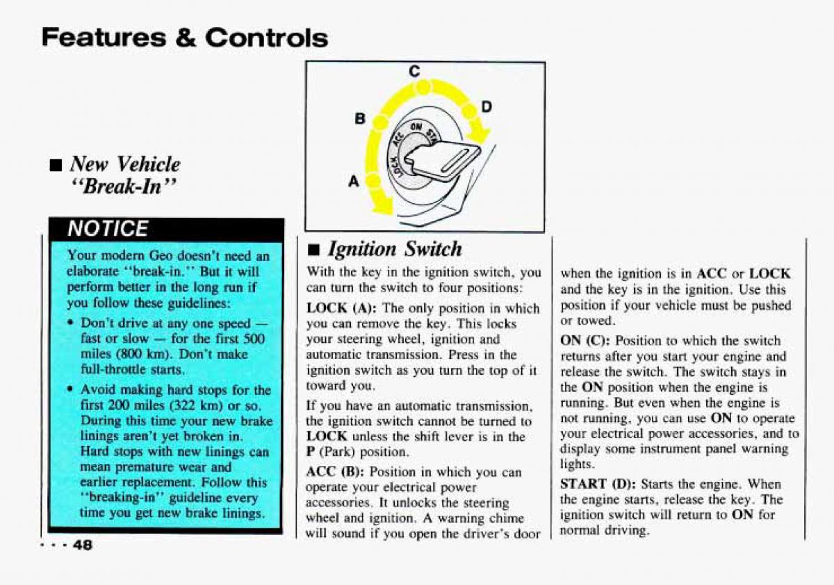 Chevrolet Tracker owners manual / page 50