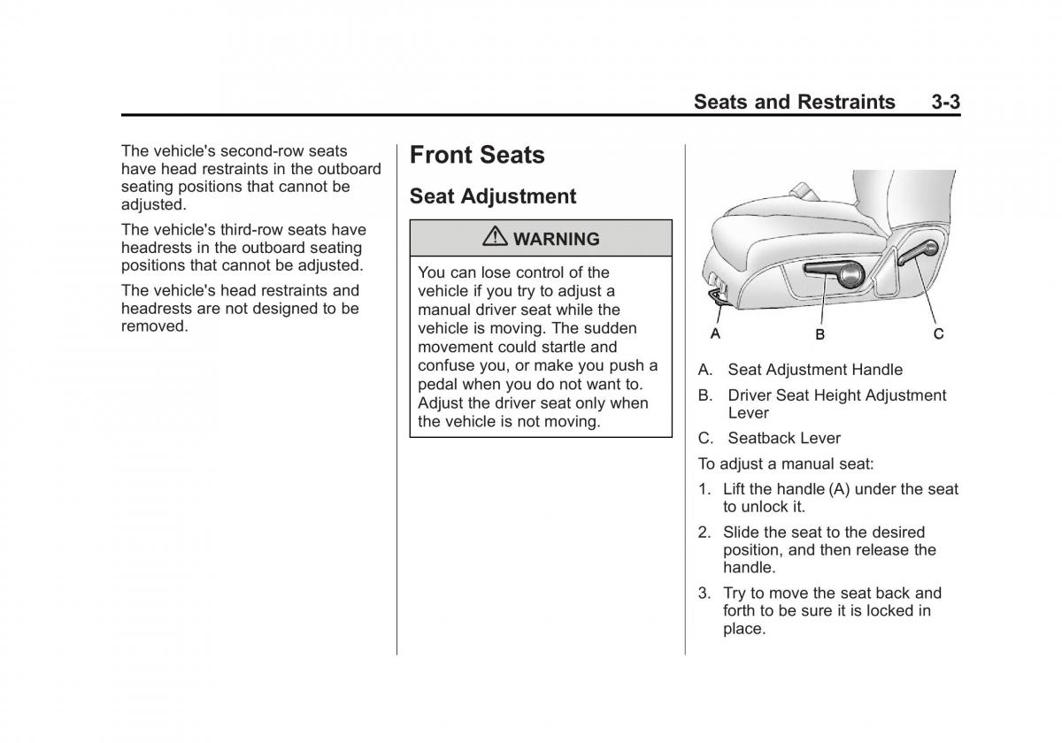 Chevrolet Traverse owners manual / page 59