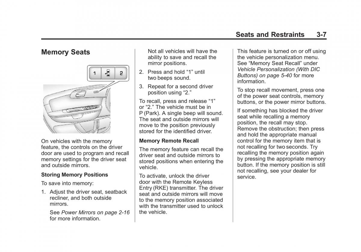 Chevrolet Traverse owners manual / page 63