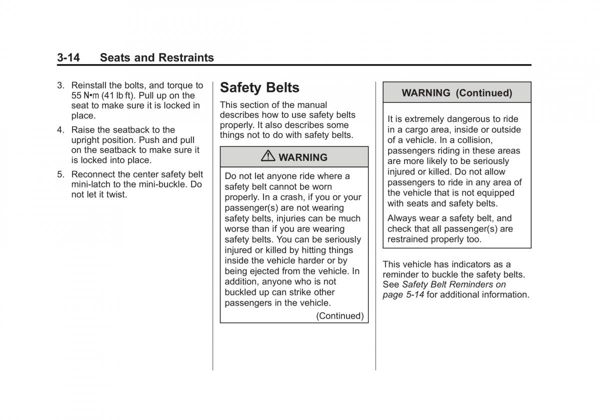 Chevrolet Traverse owners manual / page 70