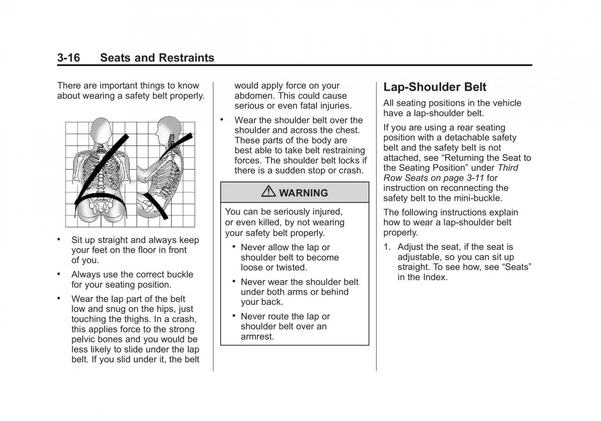 Chevrolet Traverse owners manual / page 72