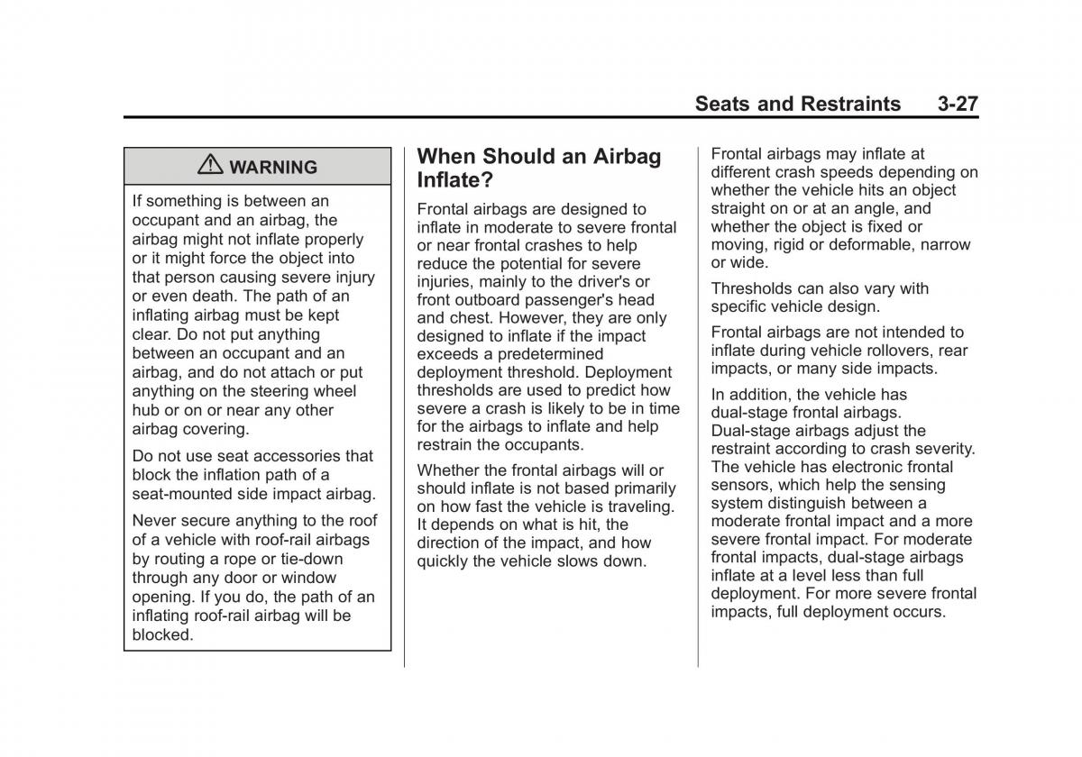 Chevrolet Traverse owners manual / page 83