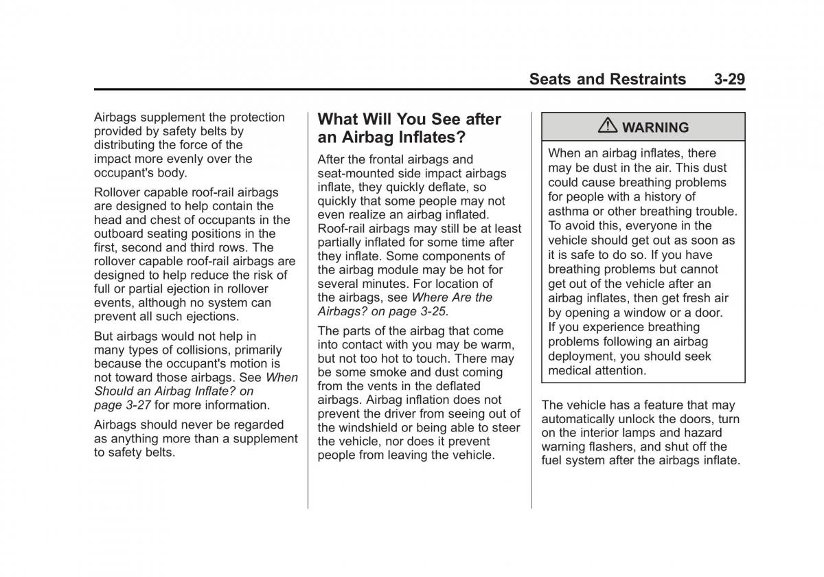 Chevrolet Traverse owners manual / page 85