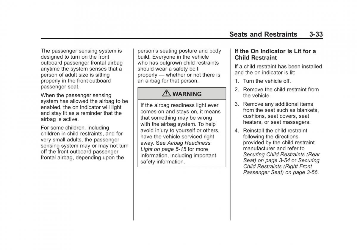 Chevrolet Traverse owners manual / page 89