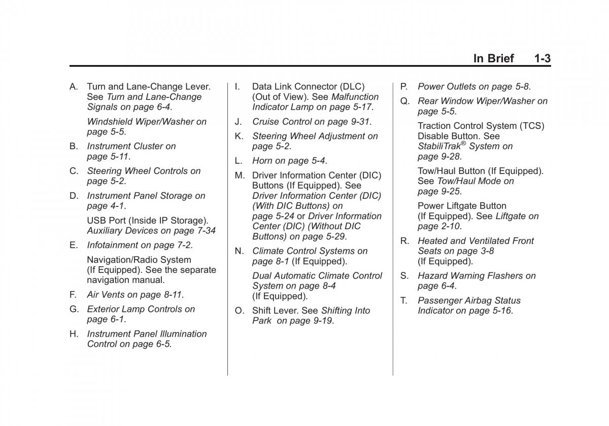 Chevrolet Traverse owners manual / page 9