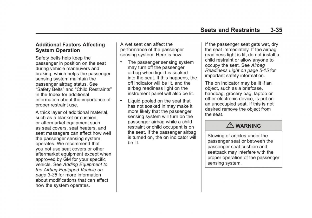 Chevrolet Traverse owners manual / page 91