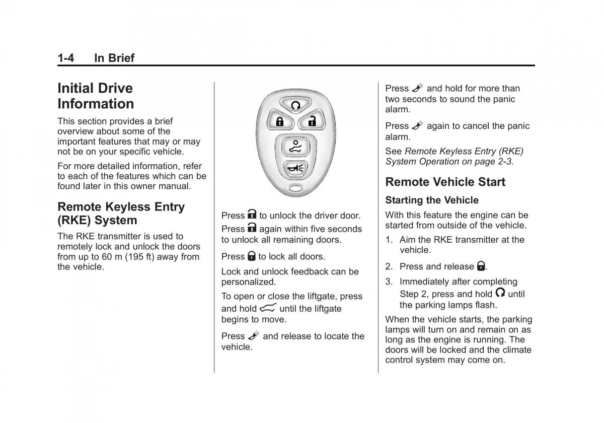 Chevrolet Traverse owners manual / page 10