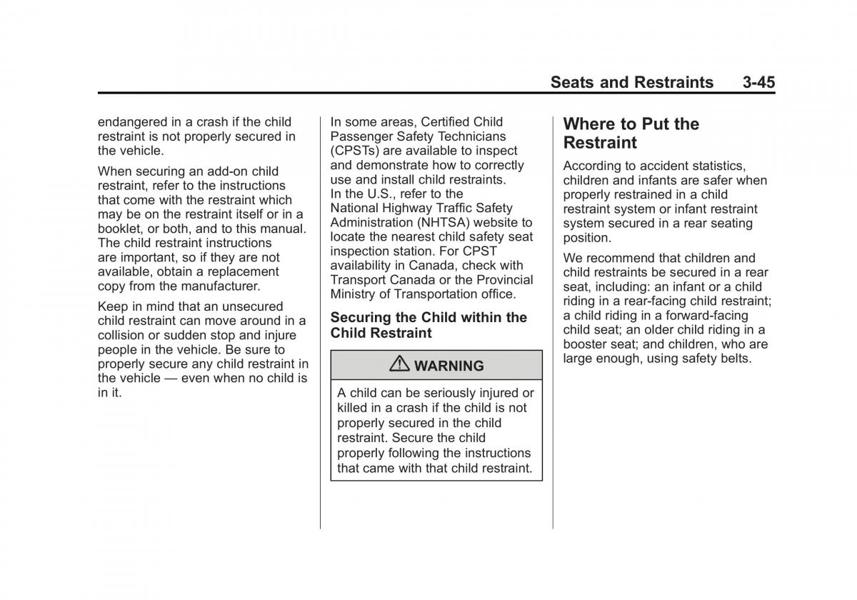 Chevrolet Traverse owners manual / page 101