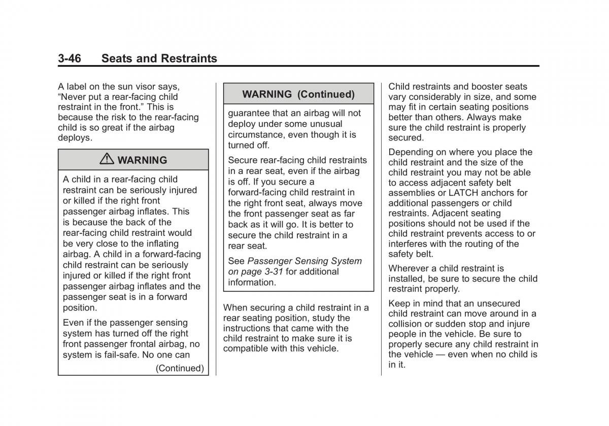 Chevrolet Traverse owners manual / page 102