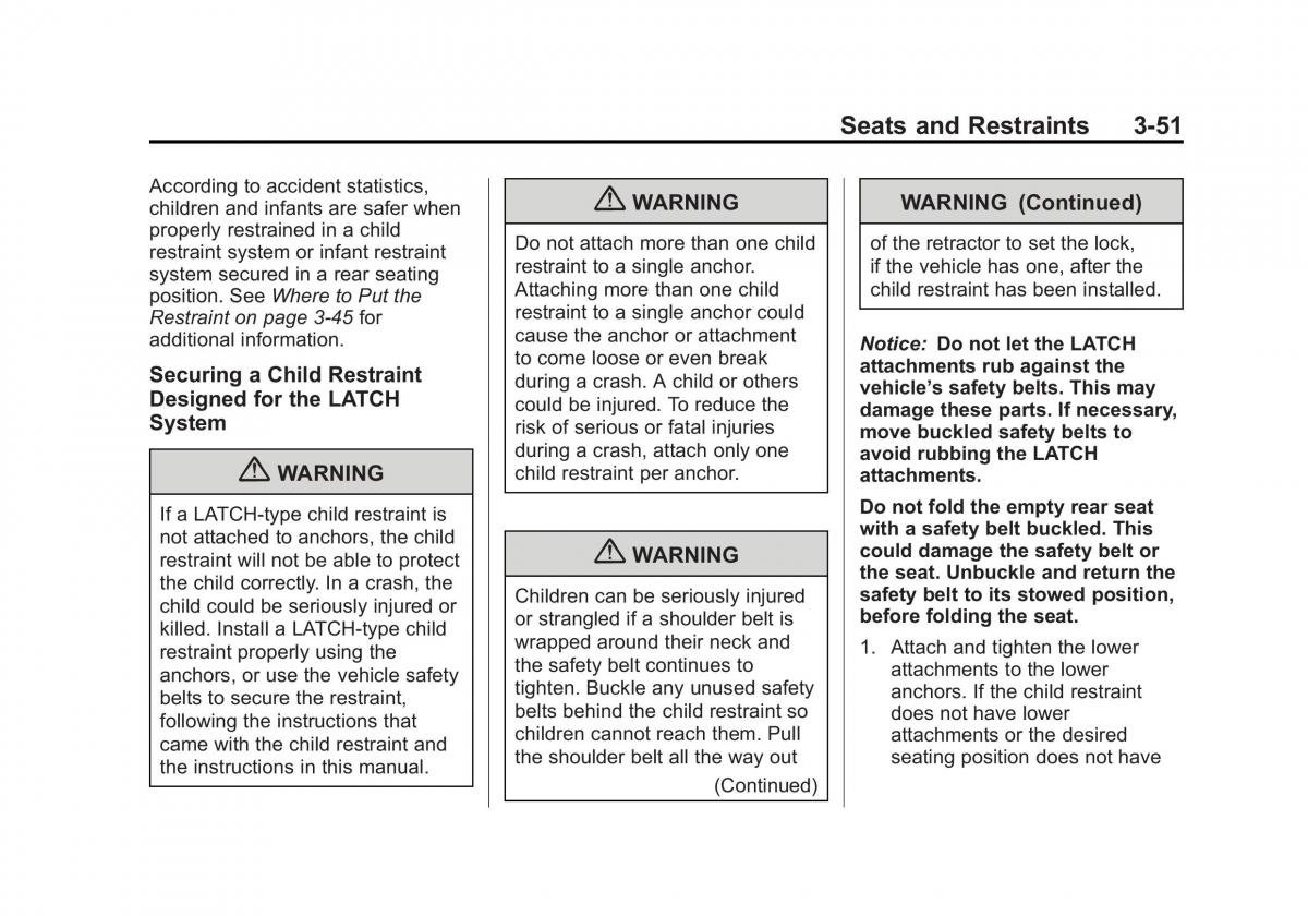 Chevrolet Traverse owners manual / page 107