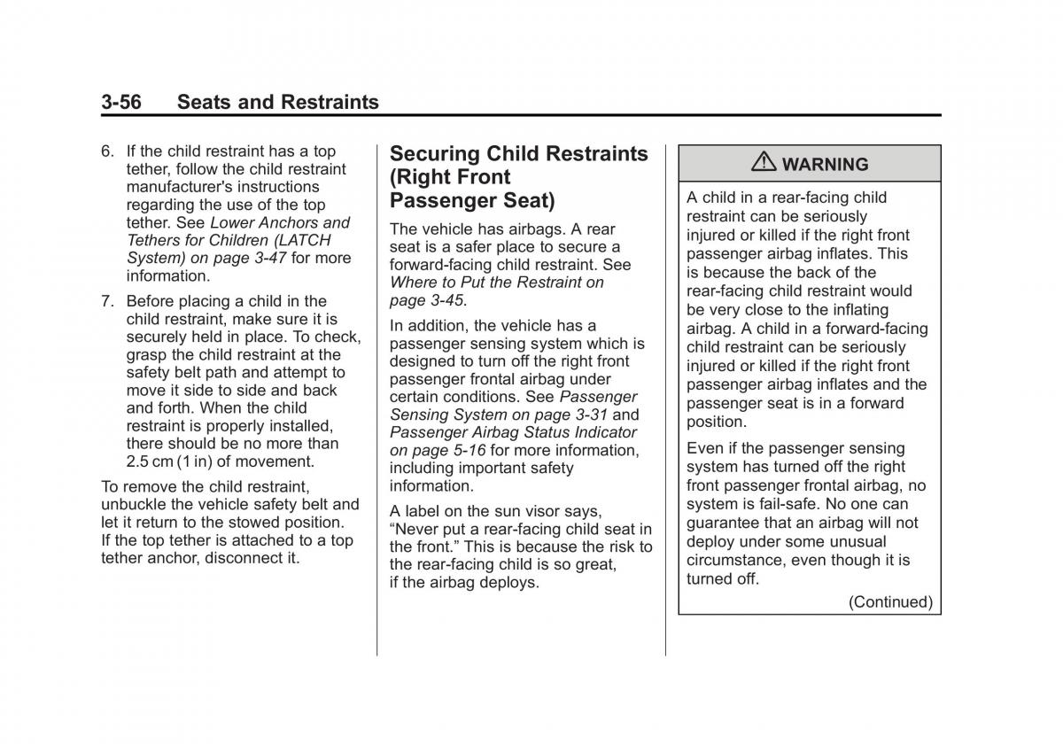 Chevrolet Traverse owners manual / page 112