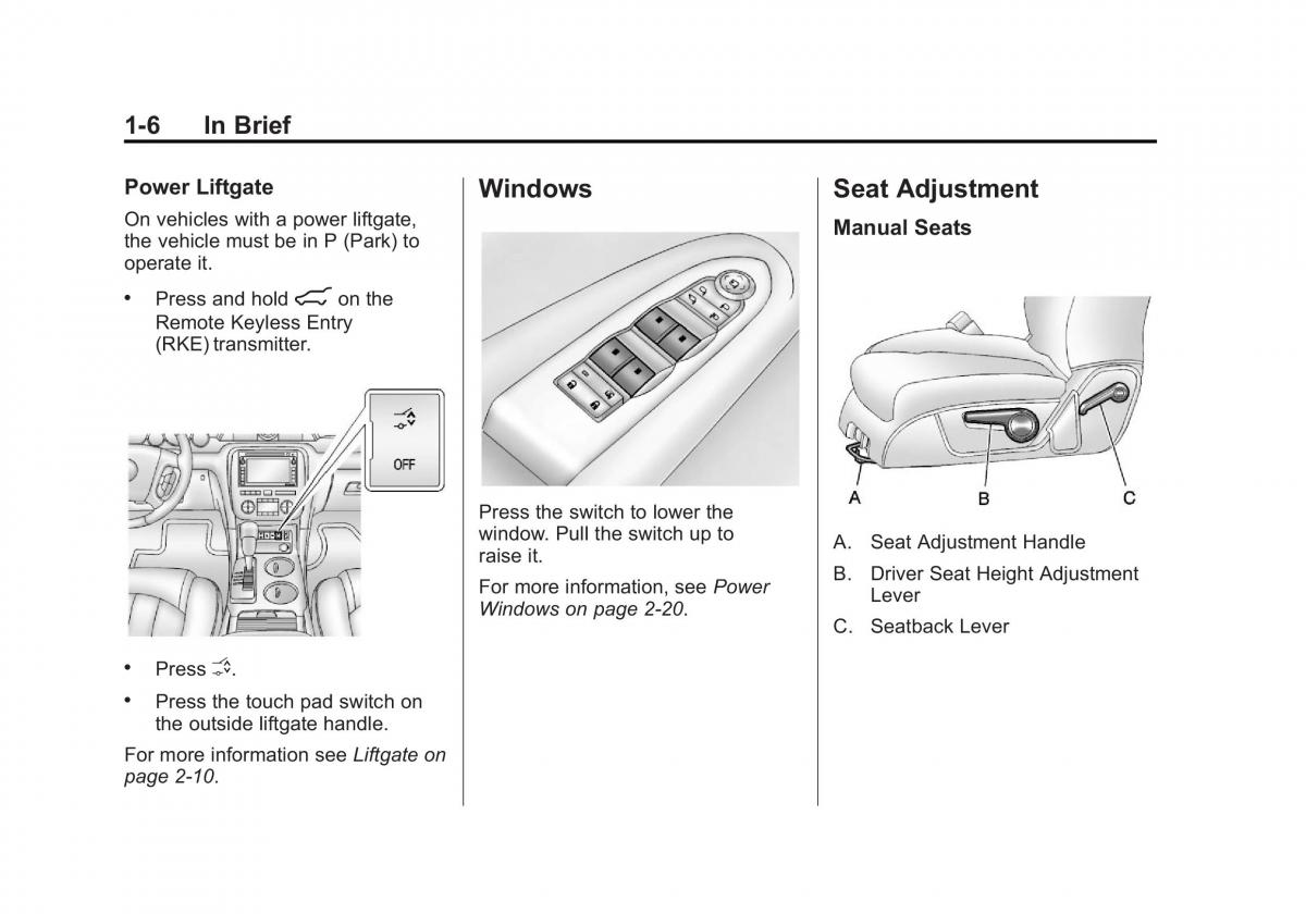 Chevrolet Traverse owners manual / page 12