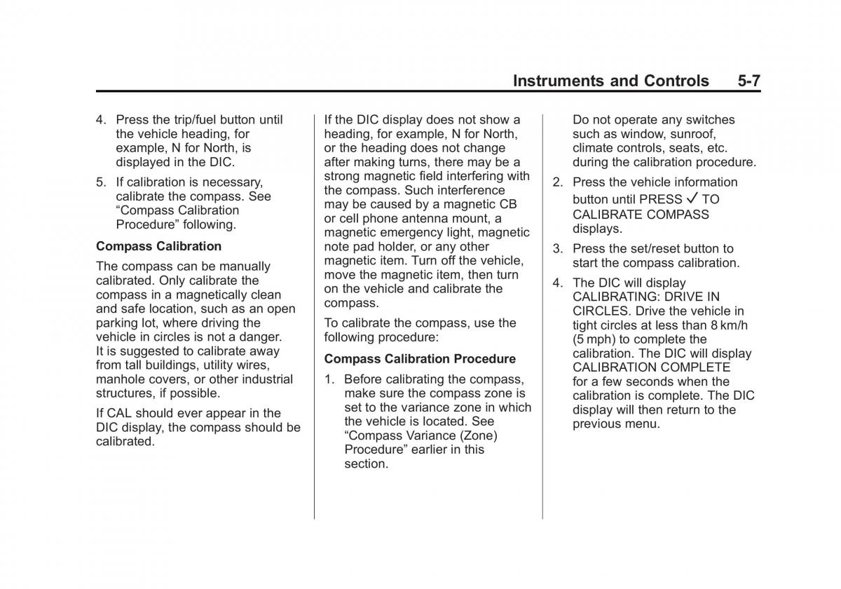 Chevrolet Traverse owners manual / page 127