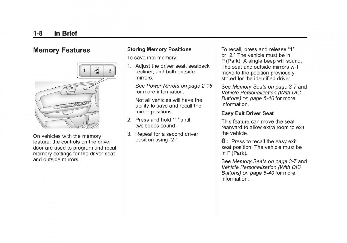 Chevrolet Traverse owners manual / page 14