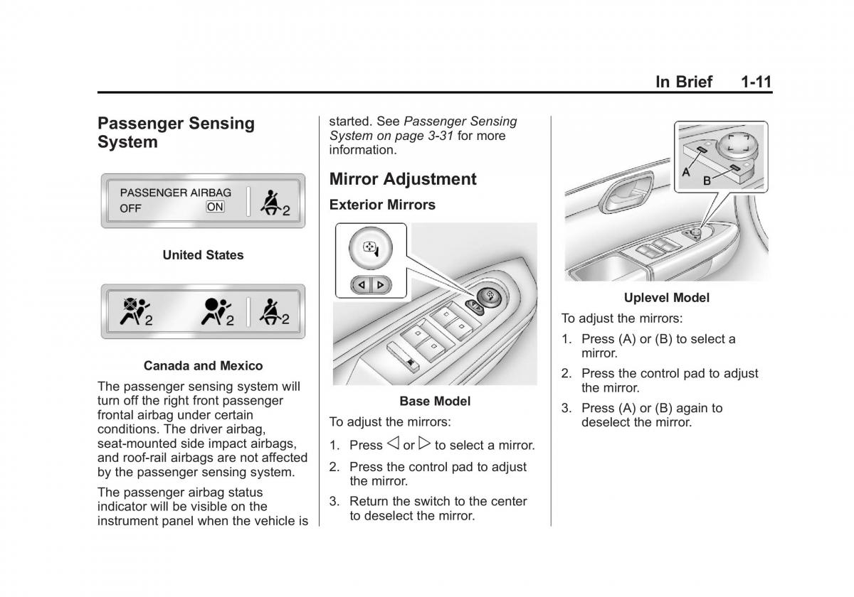 Chevrolet Traverse owners manual / page 17