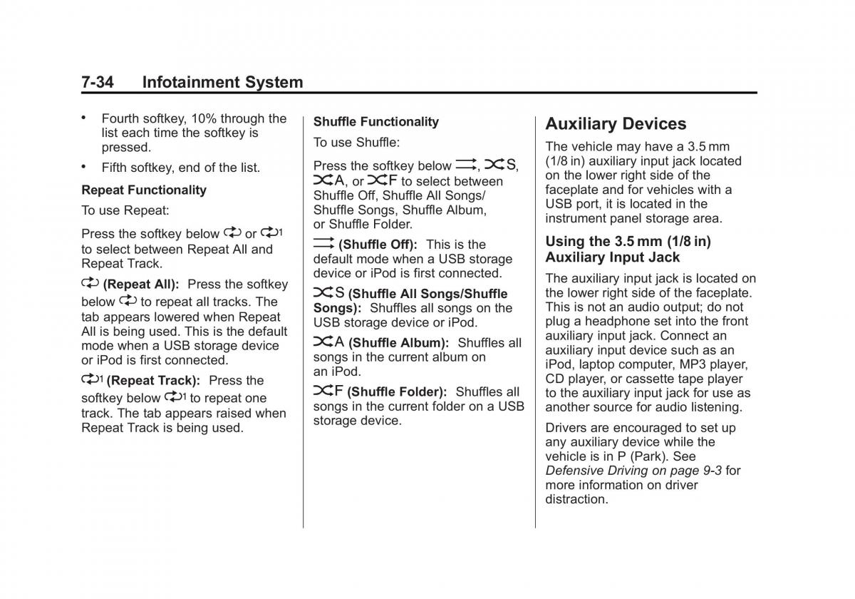 Chevrolet Traverse owners manual / page 214