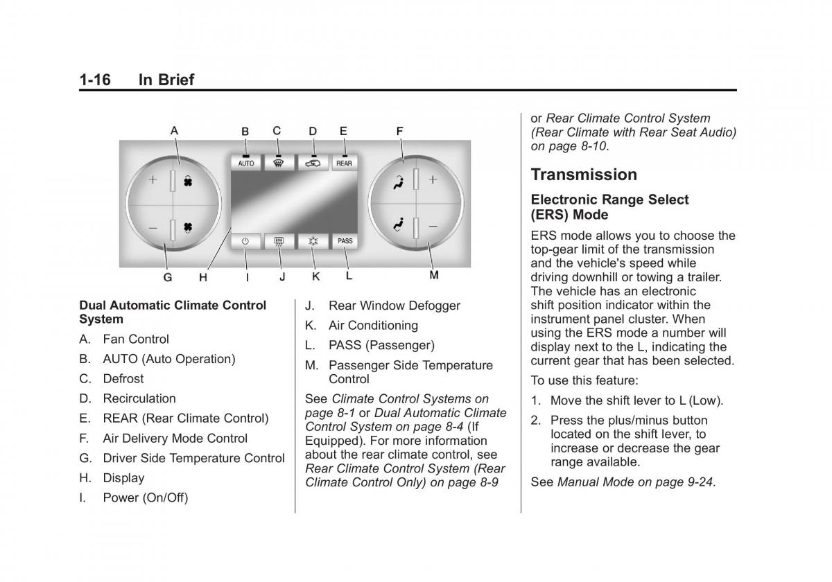 Chevrolet Traverse owners manual / page 22