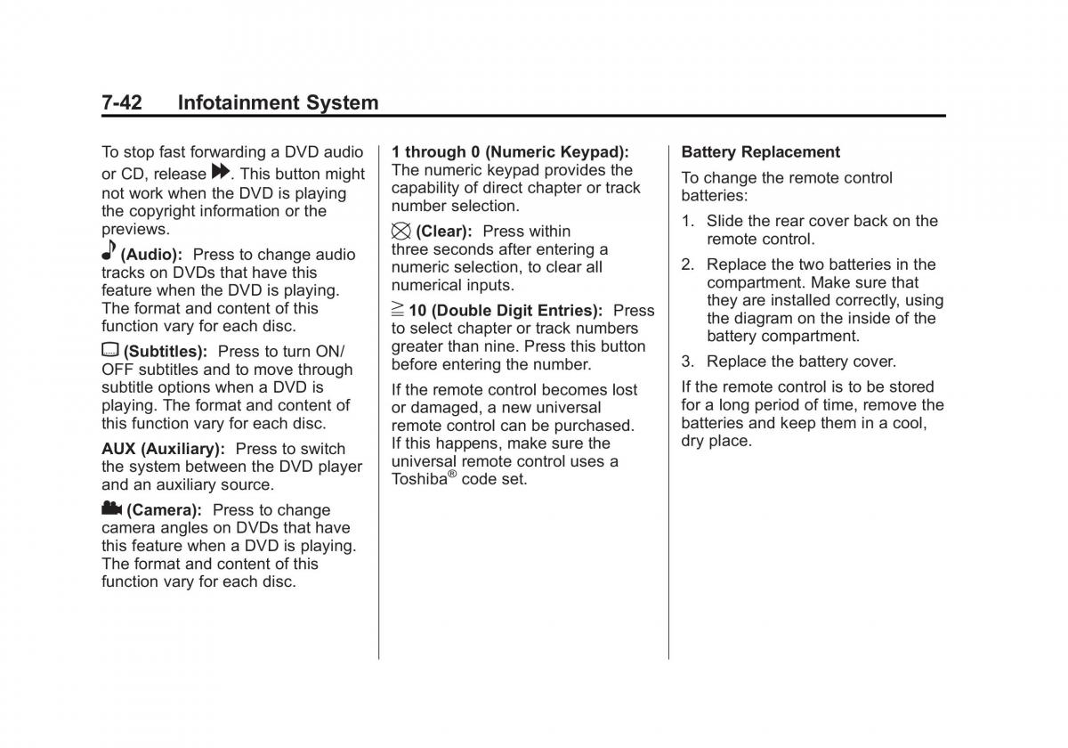 Chevrolet Traverse owners manual / page 222