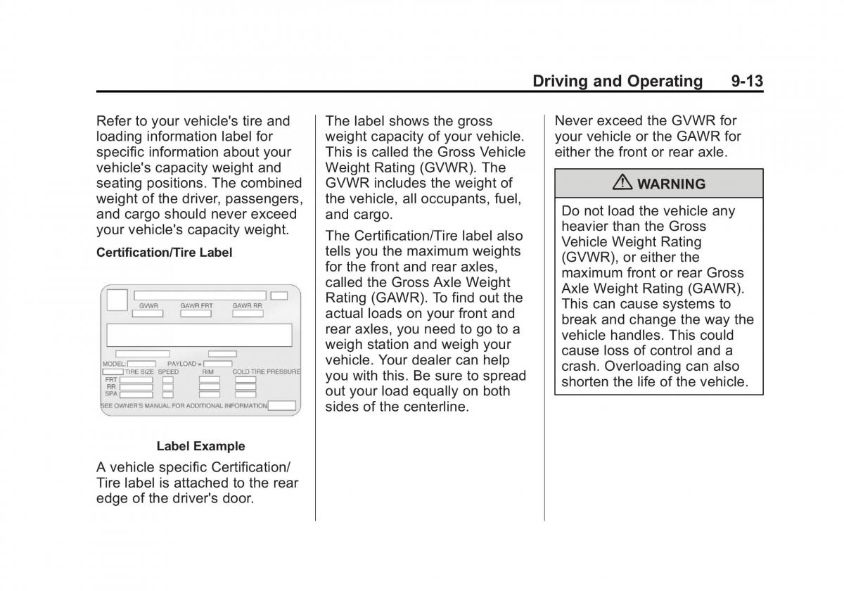 Chevrolet Traverse owners manual / page 261