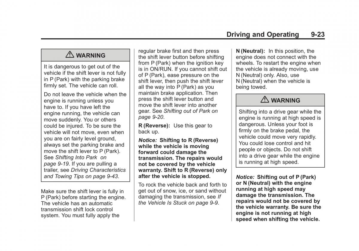 Chevrolet Traverse owners manual / page 271