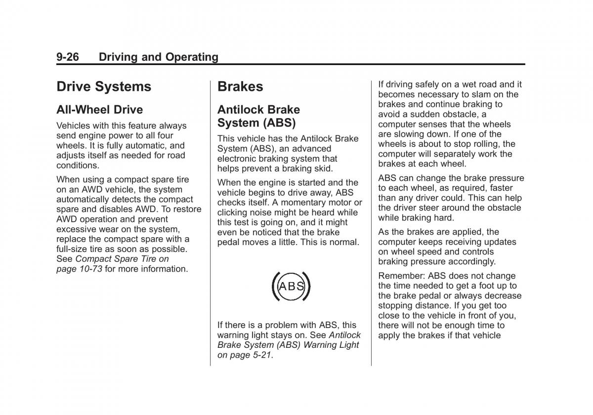 Chevrolet Traverse owners manual / page 274