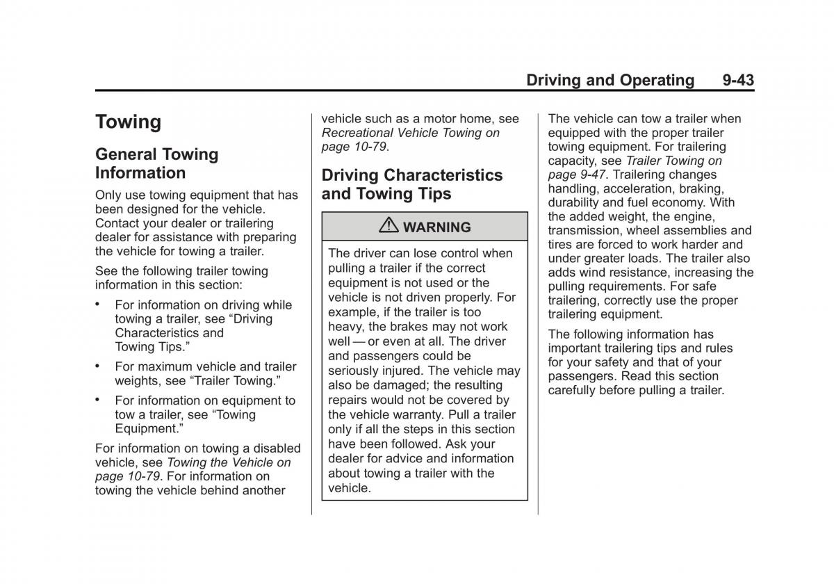 Chevrolet Traverse owners manual / page 291