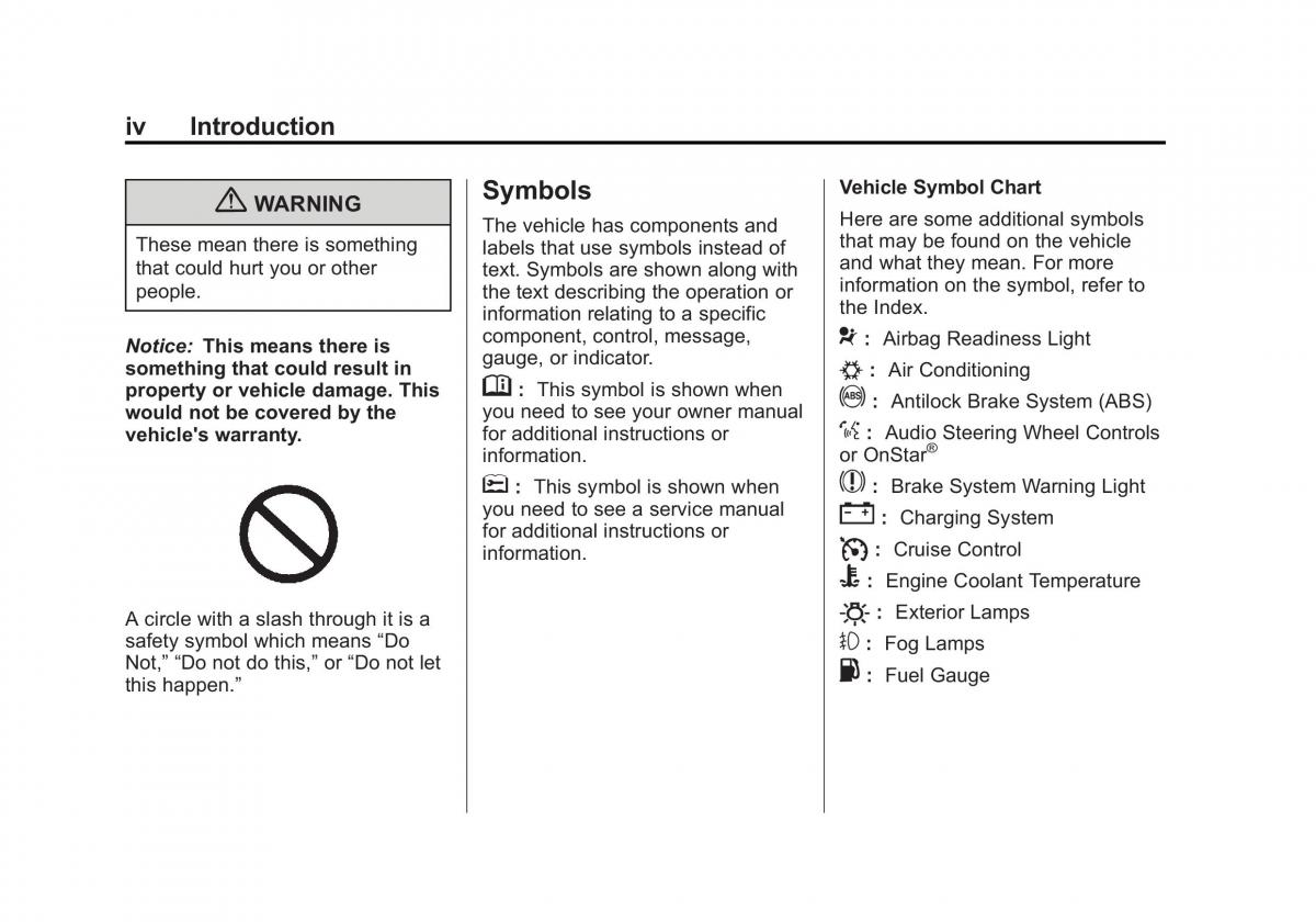 Chevrolet Traverse owners manual / page 4