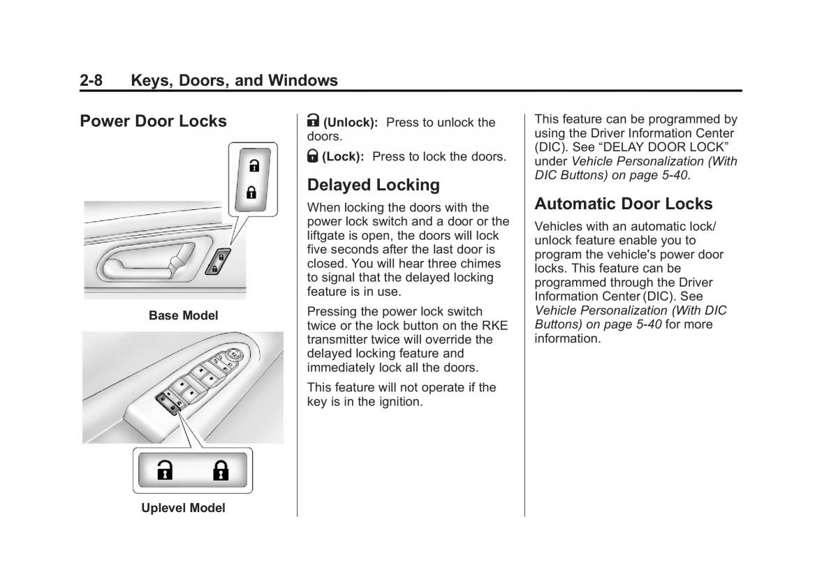 Chevrolet Traverse owners manual / page 40