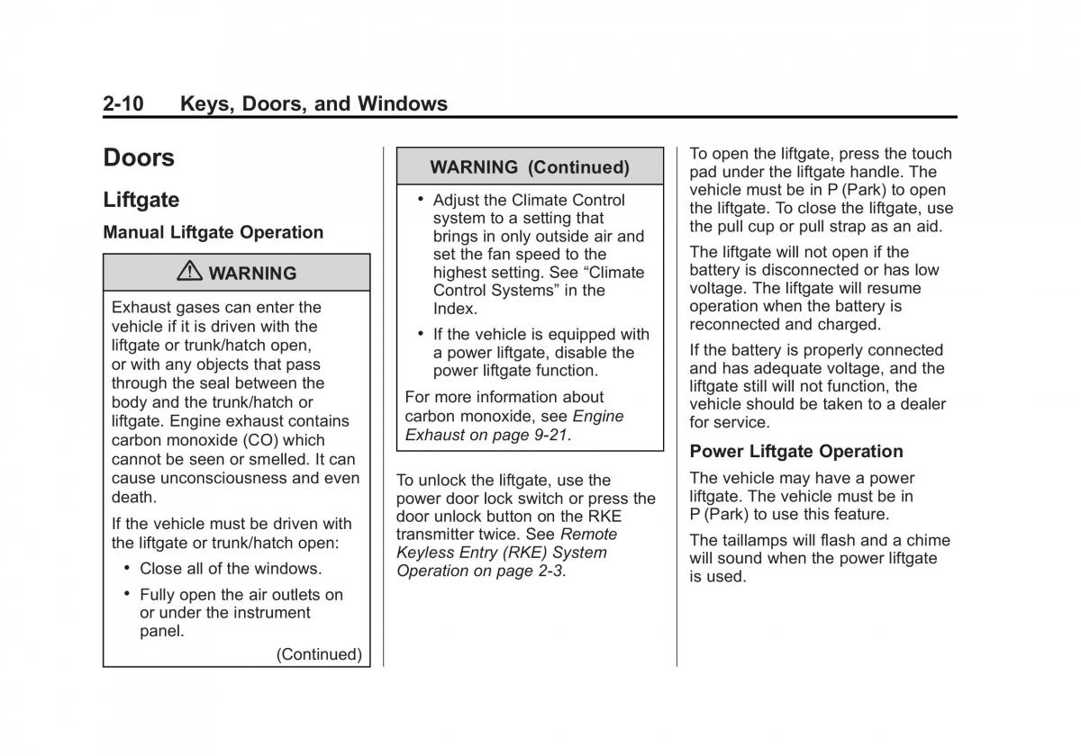 Chevrolet Traverse owners manual / page 42