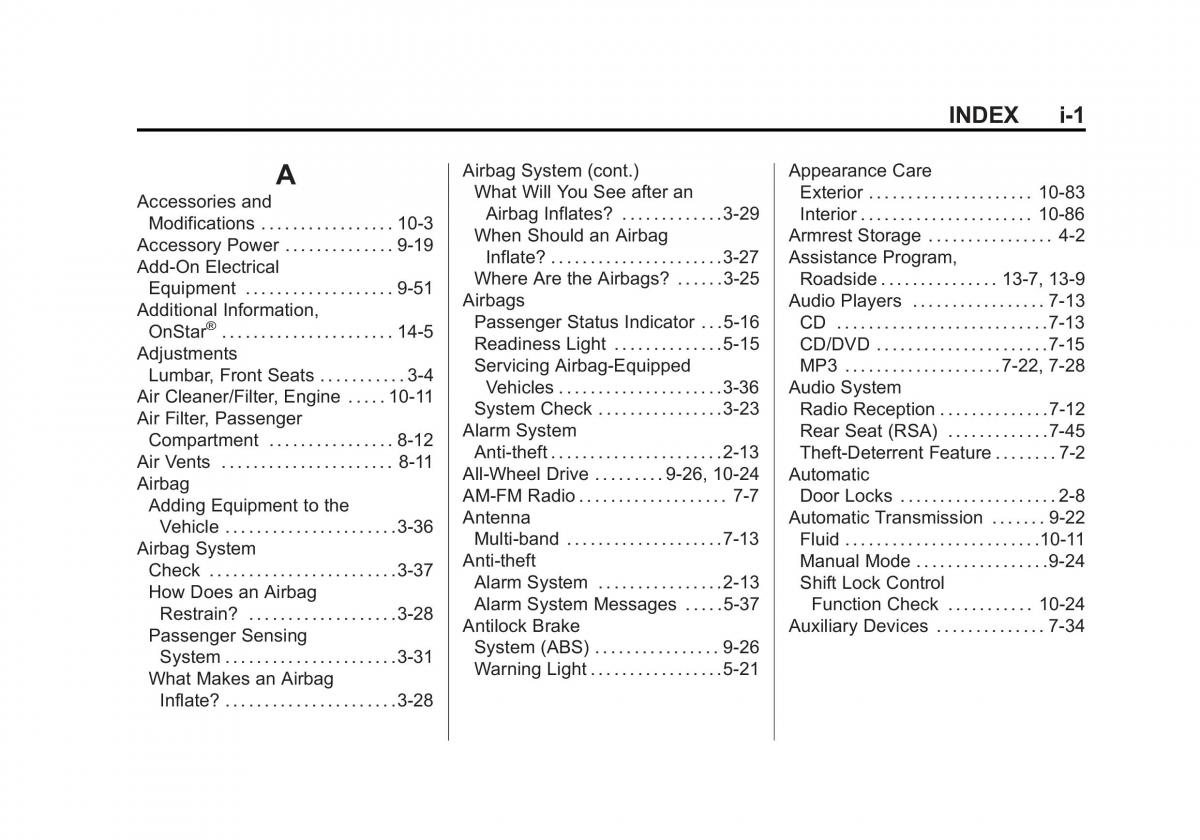 Chevrolet Traverse owners manual / page 439