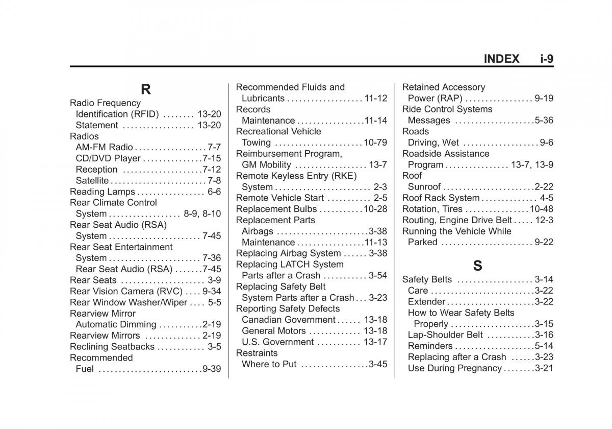 Chevrolet Traverse owners manual / page 447