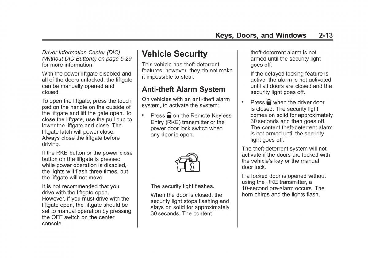 Chevrolet Traverse owners manual / page 45