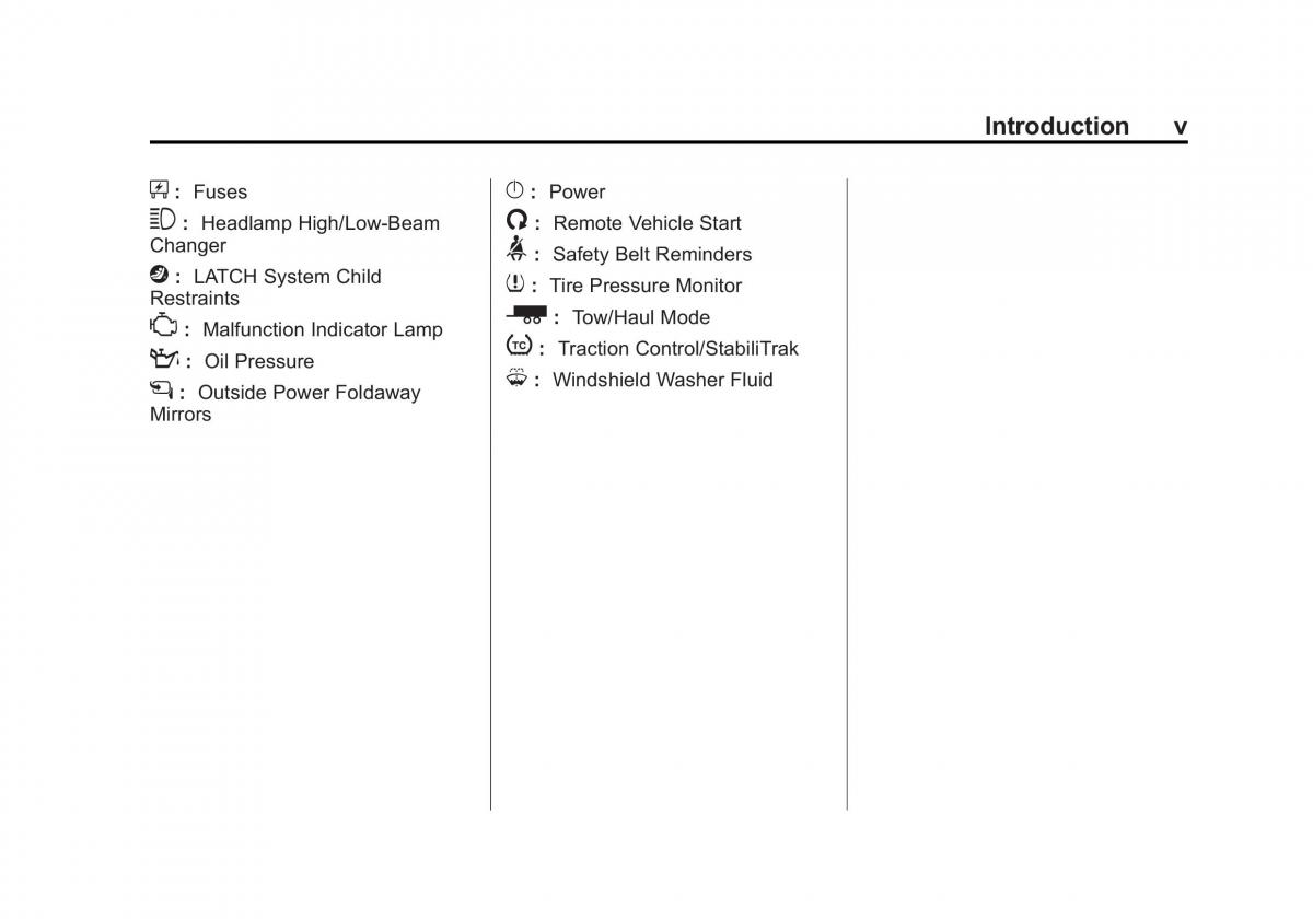 Chevrolet Traverse owners manual / page 5