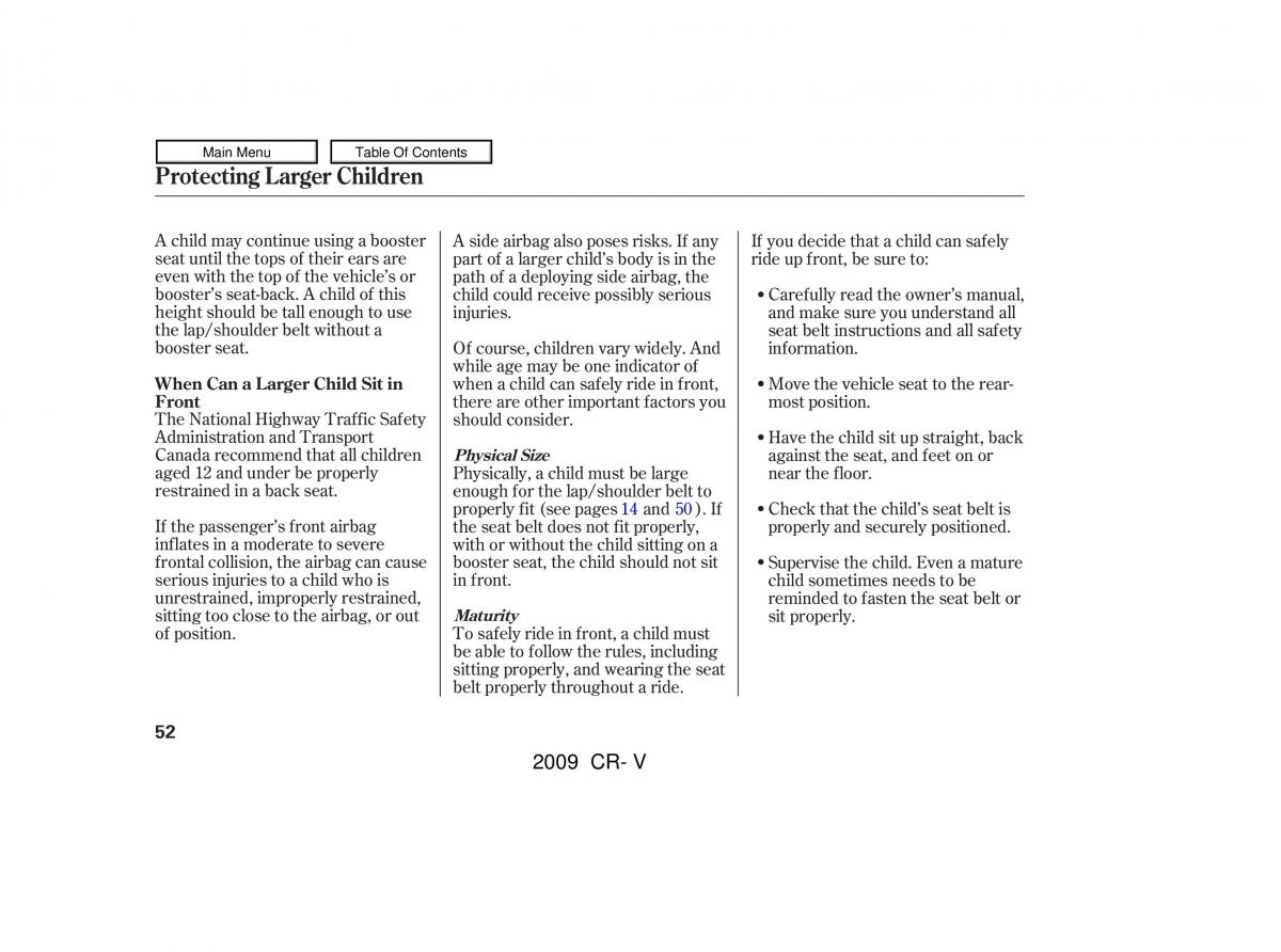 Honda CR V III 3 owners manual / page 56