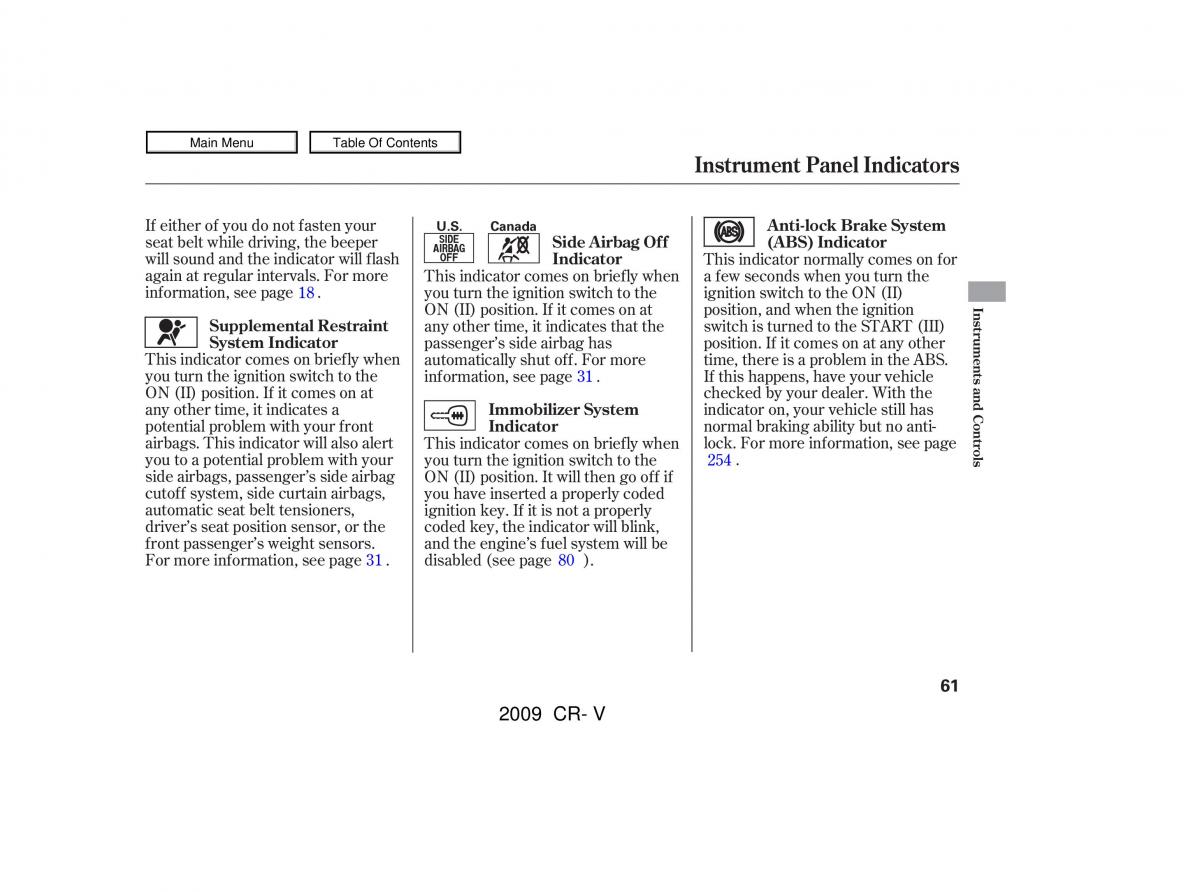 Honda CR V III 3 owners manual / page 65