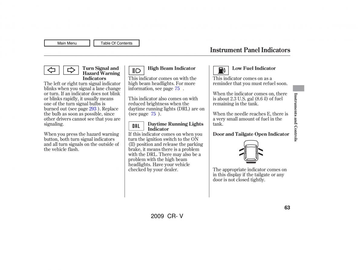 Honda CR V III 3 owners manual / page 67