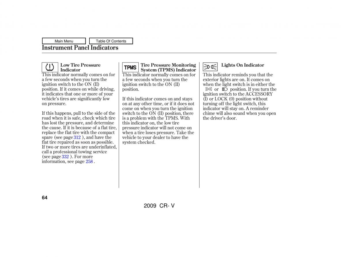 Honda CR V III 3 owners manual / page 68